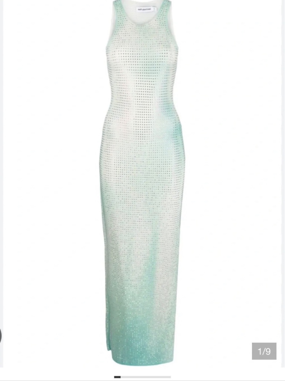 Self-Portrait Blue Embellished Sleeveless Maxi Dress